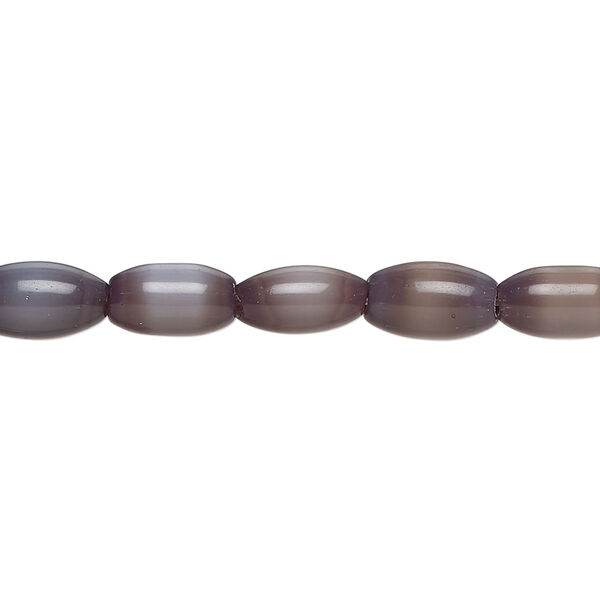 Bead, fiber optic glass, pkg/14 inch, opaque dark purple, 10x5mm center-drilled oval. image number 0