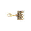 End bar, antique gold-finished "pewter" (zinc-based alloy), 32x13mm with 13x6mm 3-strand rectangle and 3-inch extender chain with lobster claw clasp. Sold per pkg of 6. image number 2