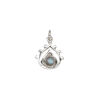 Labradorite / sterling silver 1pkg1, open teardrop drop natural antiqued 13x12.5mm image number 1