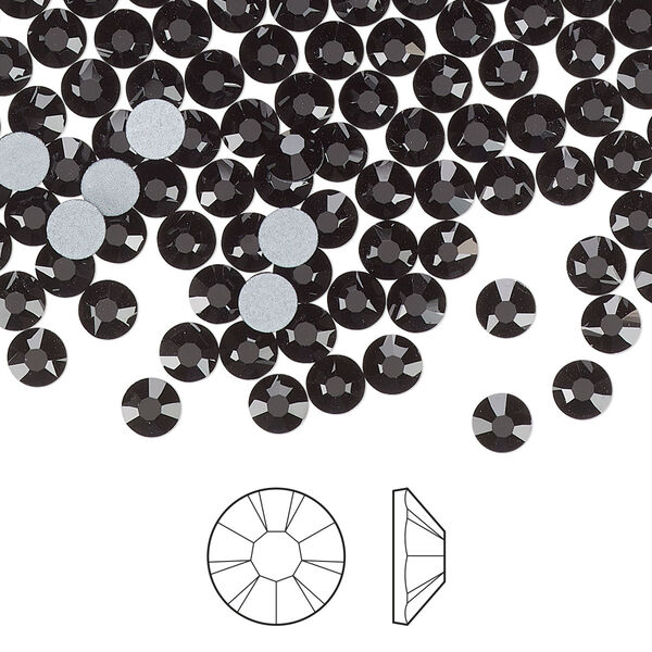 Flat back 1440pk jet foil back, Preciosa MAXIMA Czech crystal rhinestone 3.8-4mm chaton rose round SS16 image number 0