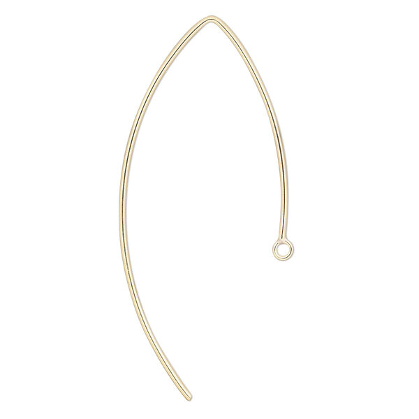 Ear wire, 14Kt gold-filled, 24mm marquise with closed loop, 18 gauge. Sold per pair. image number 0