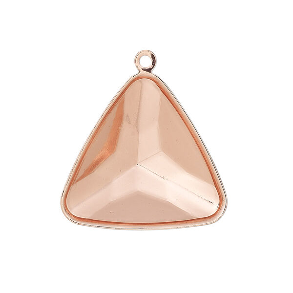 Drop, Almost Instant Jewelry®, copper-plated brass, 27mm faceted triangle with 23mm triangle setting. Sold per pkg of 2. image number 0