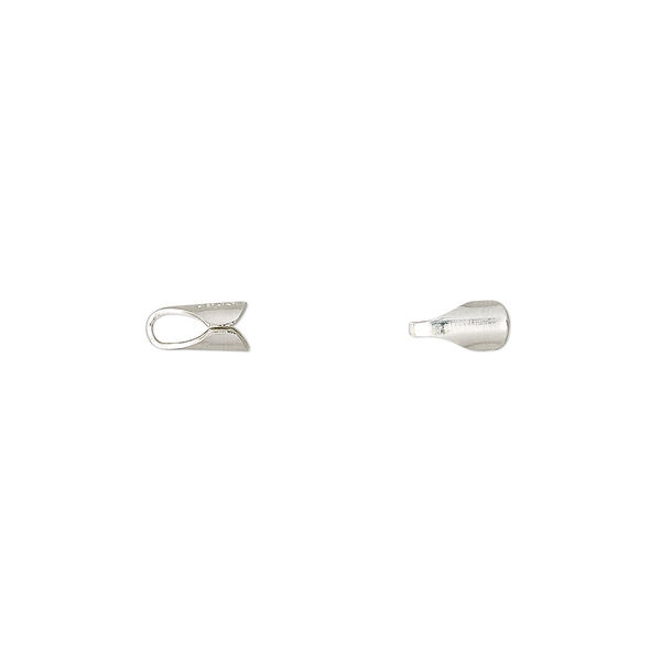 Cord end, fold-over, sterling silver, 5x3.5mm round, 2.5mm inside diameter. Sold per pkg of 10. image number 0