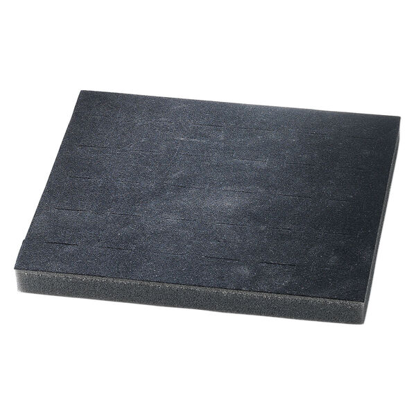 Display insert, ring, foam, black, 7-3/4 x 6-3/4 x 3/4 inches with 30 slots, fits standard half tray. Sold individually. image number 0