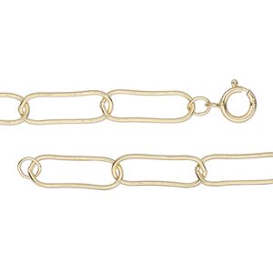 Chain 1pkg1 14Kt gold-filled paperclip, 5.5mm / springring clasp, 20 inch