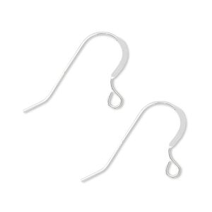 Ear wire fishhook 1pkg10 sterling silver-filled, 15mm flat / open loop, 23 gauge 5 pair