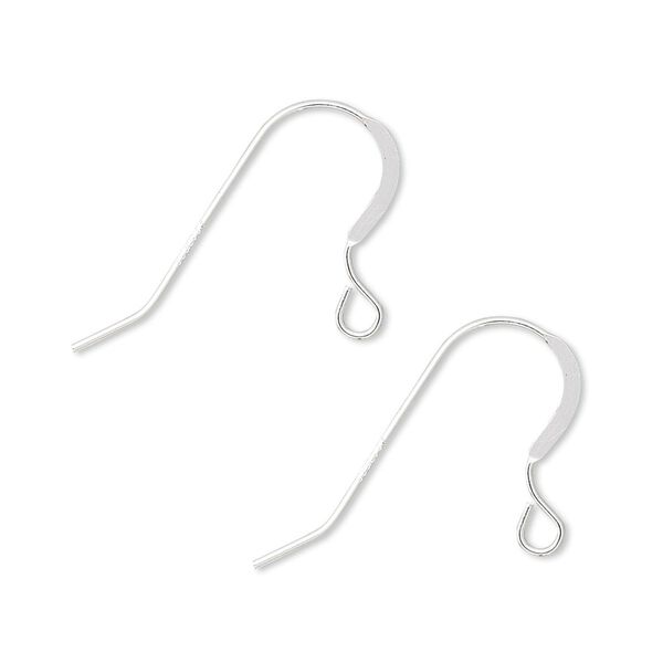 Ear wire fishhook 1pkg10 sterling silver-filled, 15mm flat / open loop, 23 gauge 5 pair image number 0