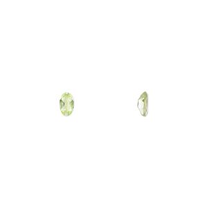 Peridot 1pkg4, hand-cut faceted oval gem natural 5x3mm