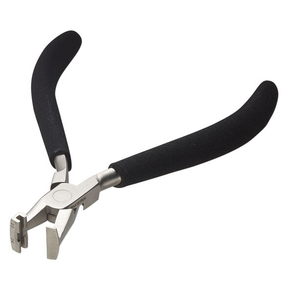 Pliers, Beadalon&reg;, banding, steel and rubber, black, 5-1/4 inches with 1.85mm wide groove, single band. Sold individually. image number 1