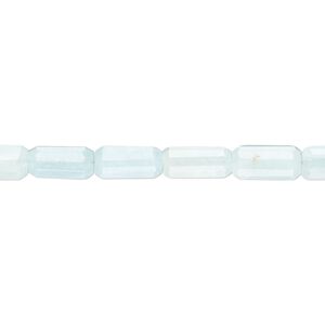 Aquamarine 1pkg22, hand-cut faceted tube bead, 9x4.5mm