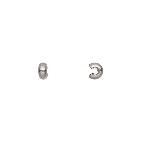 Crimp cover, stainless steel, 4mm round. Sold per pkg of 10. image number 0