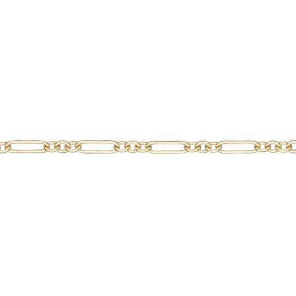 Chain, 14Kt gold-filled, 2mm figaro. Sold per pkg of 5 feet. image number 0