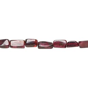 Rhodolite garnet 1pkg1, hand-cut flat rectangle bead 14 inch 5x4mm-9x6mm
