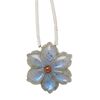 Labradorite / garnet 1pkg1, hand-cut top-drilled double-sided carved flower bead natural 20mm image number 0