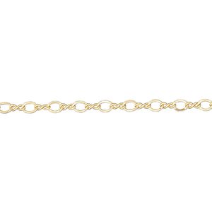 Chain 1pkg1 14Kt gold-filled figure 8, 2.25mm flat, 5 foot unfinished