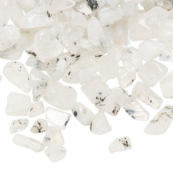 Inlay chip, rainbow moonstone (natural), mini undrilled chip, Mohs hardness 6 to 6-1/2. Sold per 1-ounce pkg. image number 0