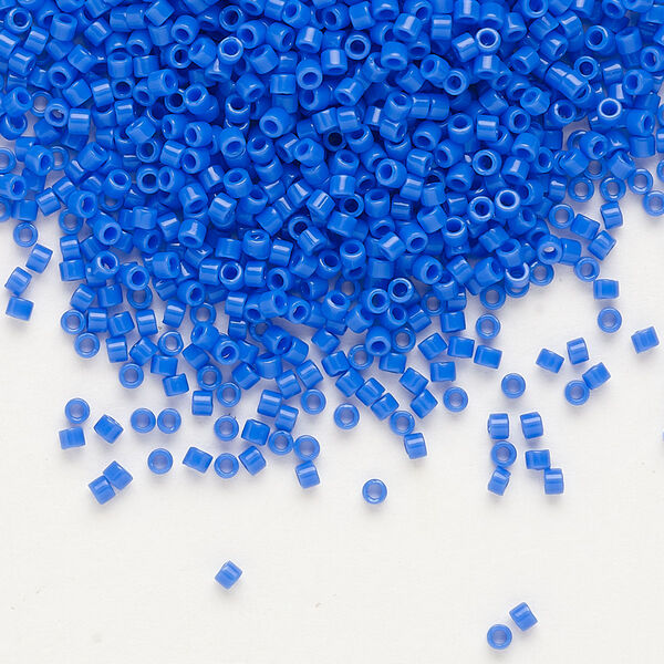 Seed bead, Delica®, glass, pkg/7.5g, #11 round, opaque cyan blue (DB-1138). image number 0