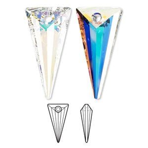 Focal 16pk crystal AB, Swarovski® 39x20mm pendant spike 6480