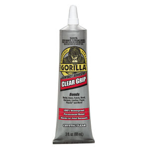 Adhesive 1pkg1 GORILLA&reg; Clear Grip&trade;, clear, 3 fl oz.