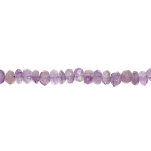 Amethyst 1pkg1, hand-cut faceted rondelle bead natural 14 inch 4x2mm-6x4mm