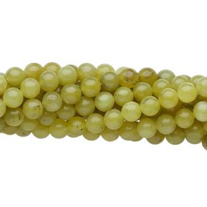 Olive new "jade" 1pkg10, round bead natural 15.5-16 inch 4mm