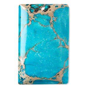 Magnesite 1pkg1, hand-cut domed flat back rectangle focal 40x25mm