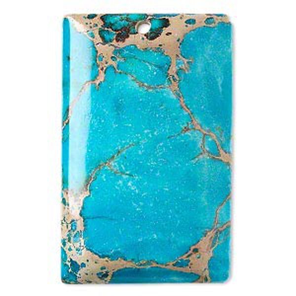 Magnesite 1pkg1, hand-cut domed flat back rectangle focal B grade, 40x25mm image number 0