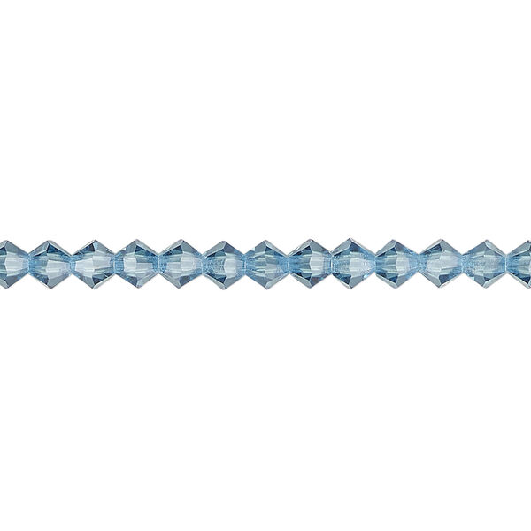 Bead 1pkg48 Malibu blue, Preciosa Czech crystal, 4mm bicone image number 0