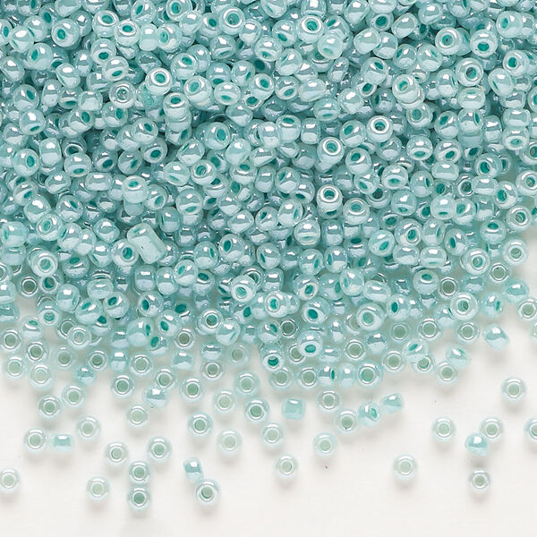 Seed bead, Dyna-Mites™, glass, pkg/1/2kg, #11 round, opaque ceylon pastel mint, (384 11/0 RR). image number 0
