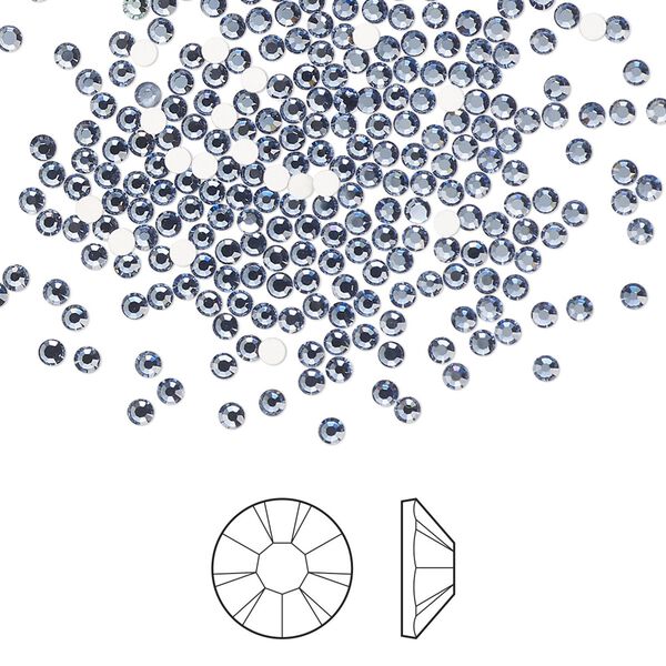 Flat back 1440pk denim blue foil back, Preciosa MAXIMA Czech crystal rhinestone 1.7-1.9mm chaton rose round SS5 image number 0
