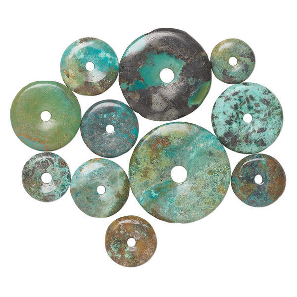 Turquoise 1pkg1, donut component and focal 1/4 lb mix 10-54mm image number 1