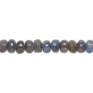 Blue-grey sapphire 1pkg1, hand-cut rondelle bead 14 inch 6x3mm-7x5mm