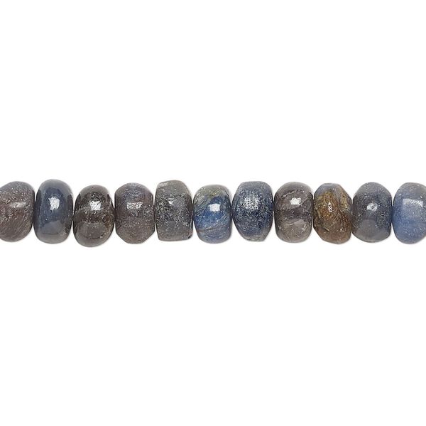 Blue-grey sapphire 1pkg1, hand-cut rondelle bead 14 inch 6x3mm-7x5mm image number 0