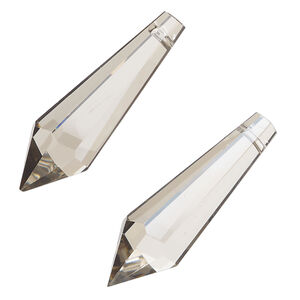 Suncatcher 1pkg2 clear satin, Asfour Crystal 38x12mm top-drilled faceted point