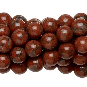 Red sesame jasper 1pkg10, round bead natural 15.5-16 inch 8mm
