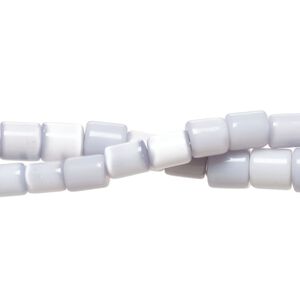 Bead 1pkg2 cat's eye glass (fiber optic glass), 6x4mm-7x6mm round tube, 14 inch opaque light to dark lavender