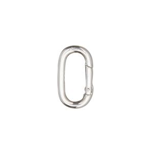 Clasp self-closing 1pkg1 sterling silver, 18x10mm oval, 1-strand