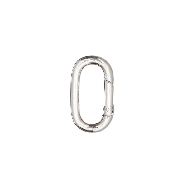 Clasp self-closing 1pkg1 sterling silver, 18x10mm oval, 1-strand image number 0