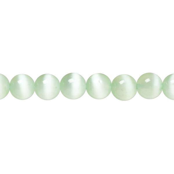 Bead, selenite (dyed / coated), pkg/16 inches, 6mm round, B+ grade, green. image number 0
