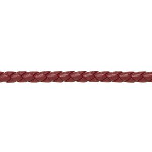 Bolo cord, leatherette, matte burgundy, 3mm braided round. Sold per 5-yard section.