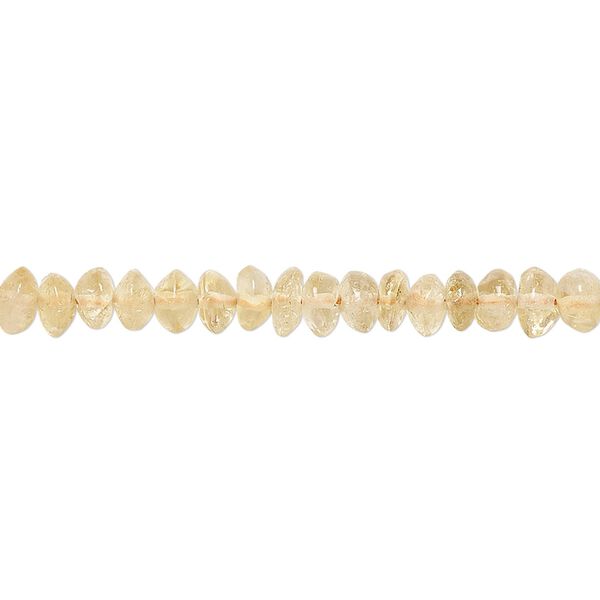 Citrine 1pkg1, hand-cut smooth button bead 15.5-16 inch 4x2mm-5x3mm image number 0