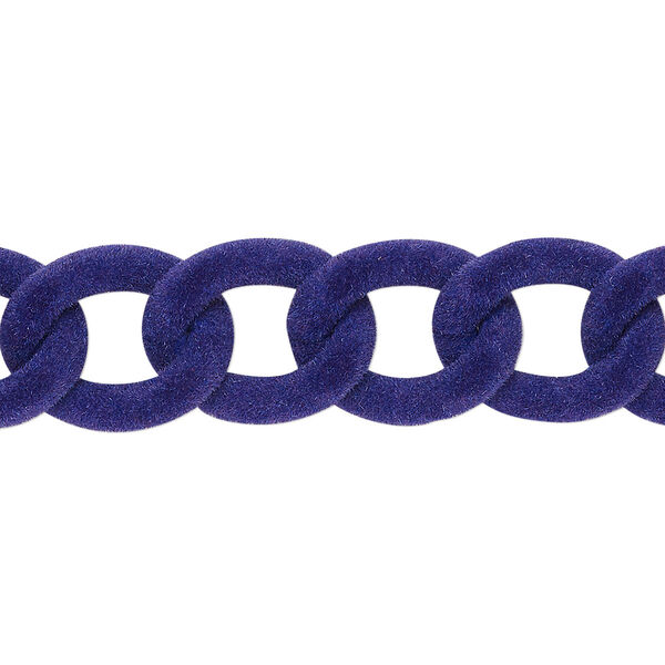 Chain, aluminum, flocked purple, 13mm curb. Sold per pkg of 24 inches. image number 0