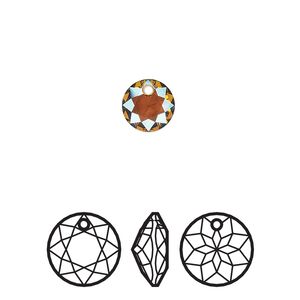 Drop 4pk light Colorado topaz shimmer, Crystal Passions® 8mm pendant classic cut 6430