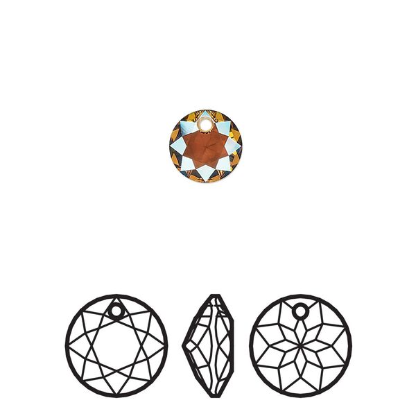 Drop 4pk light Colorado topaz shimmer, Crystal Passions® 8mm pendant classic cut 6430 image number 0