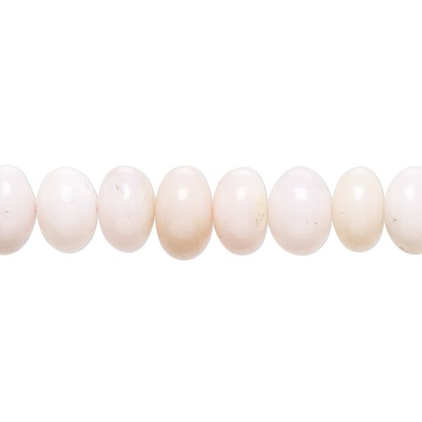 Pink opal 1pkg1, hand-cut rondelle bead natural 10 inch 8x5mm-10x7mm image number 0