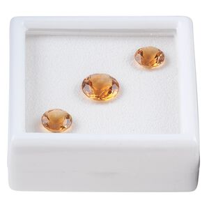 Citrine 1pkg3, hand-cut faceted round gem 8mm / 10mm