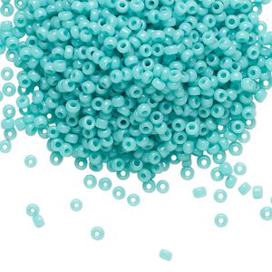 Seed bead, Miyuki, glass, pkg/250g, #11 rocaille, opaque sea opal, (RR-412L).