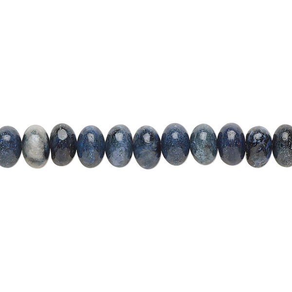 Bead, dumortierite (natural), 6x4mm hand-cut rondelle, B grade, Mohs hardness 7. Sold per 15-1/2" to 16" strand. image number 0