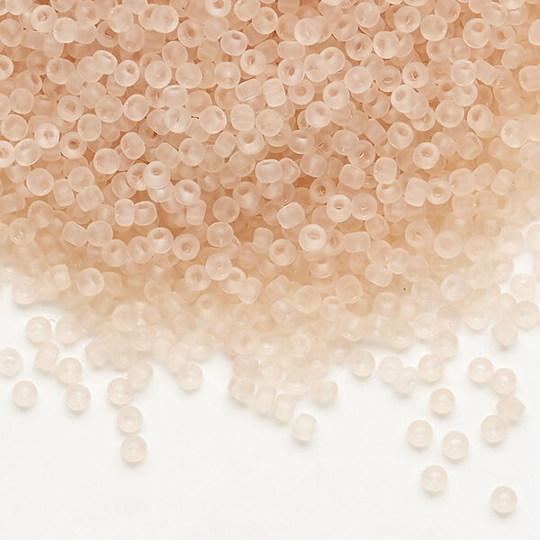 Seed bead, Dyna-Mites™, glass, pkg/40g, #11 round, translucent matte light peach, (9MA 11/0 RR). image number 0