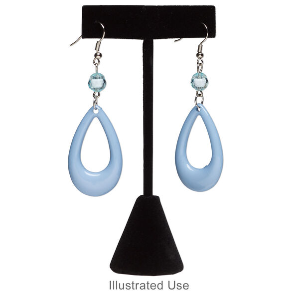 Display, earring, velvet, black, 4-1/2 x 2-1/2 x 1 inches. Sold individually. image number 2